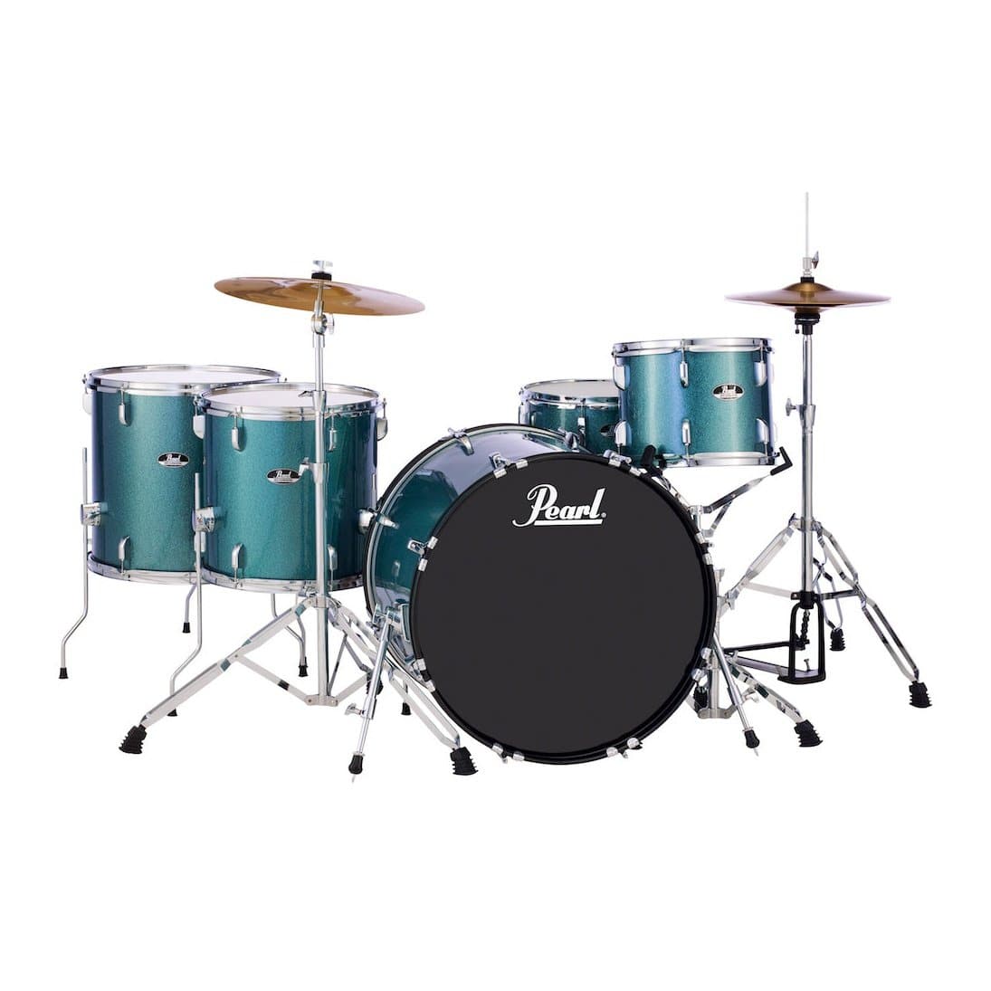 Pearl Roadshow 5-pc Classic Rock Drum Set w/Hardware and Cymbals - Aqua Blue Glitter