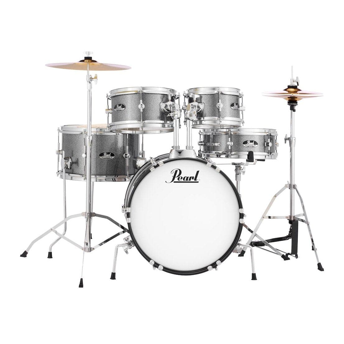 Pearl Roadshow Jr. 5-pc Drum Set w/ Hardware & Cymbals - Jet Black