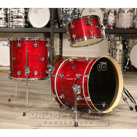 DW Performance 3pc Lacquer Drum Set 18/12/14 Cherry Stain