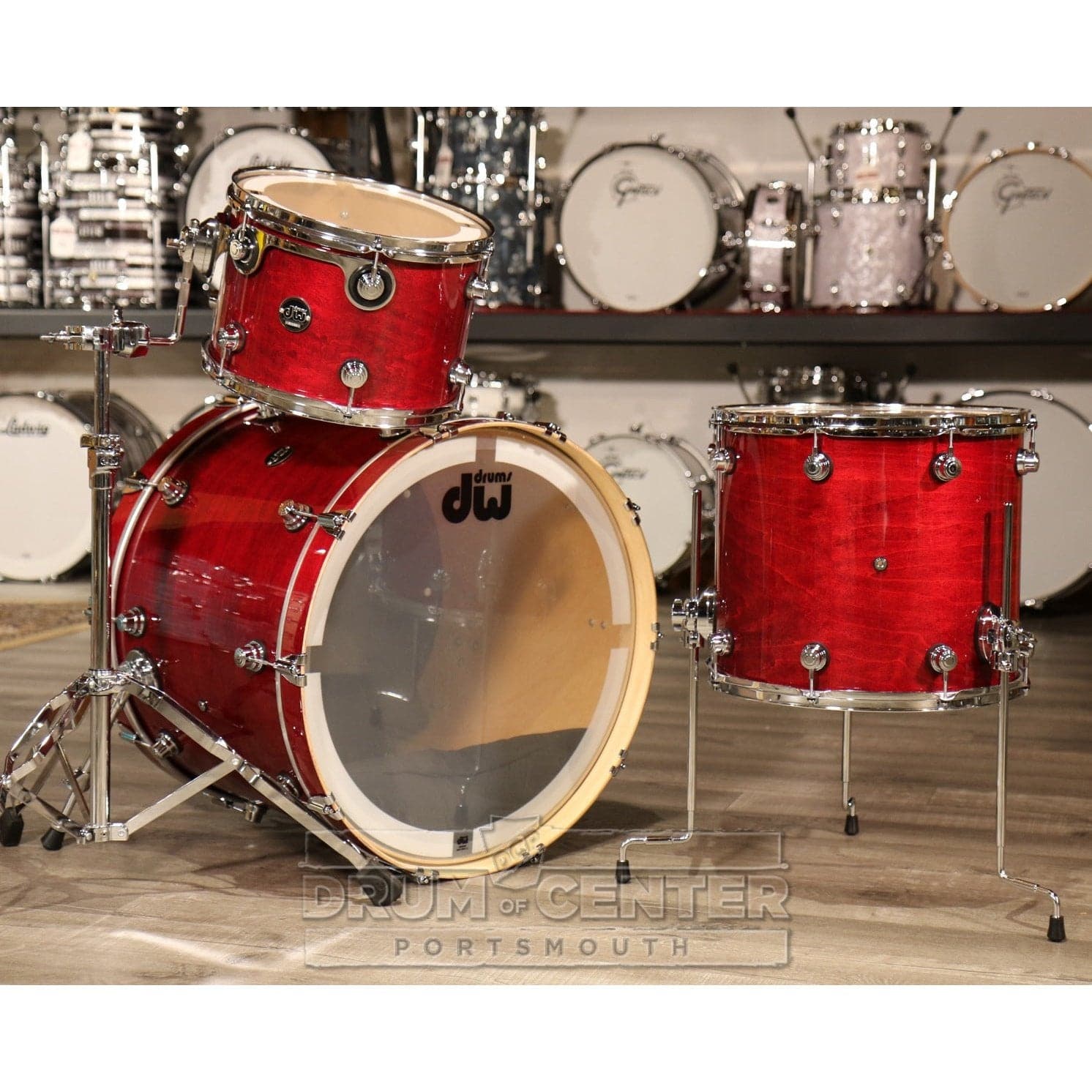 DW Performance 3pc Lacquer Drum Set 24x18/13x9/16x14 Cherry Stain