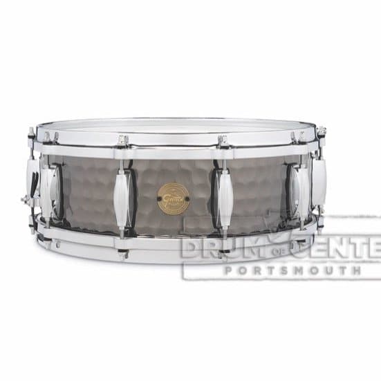 Gretsch S1-0514-BSH Full Range Hammered Black Steel Snare Drum 14x5