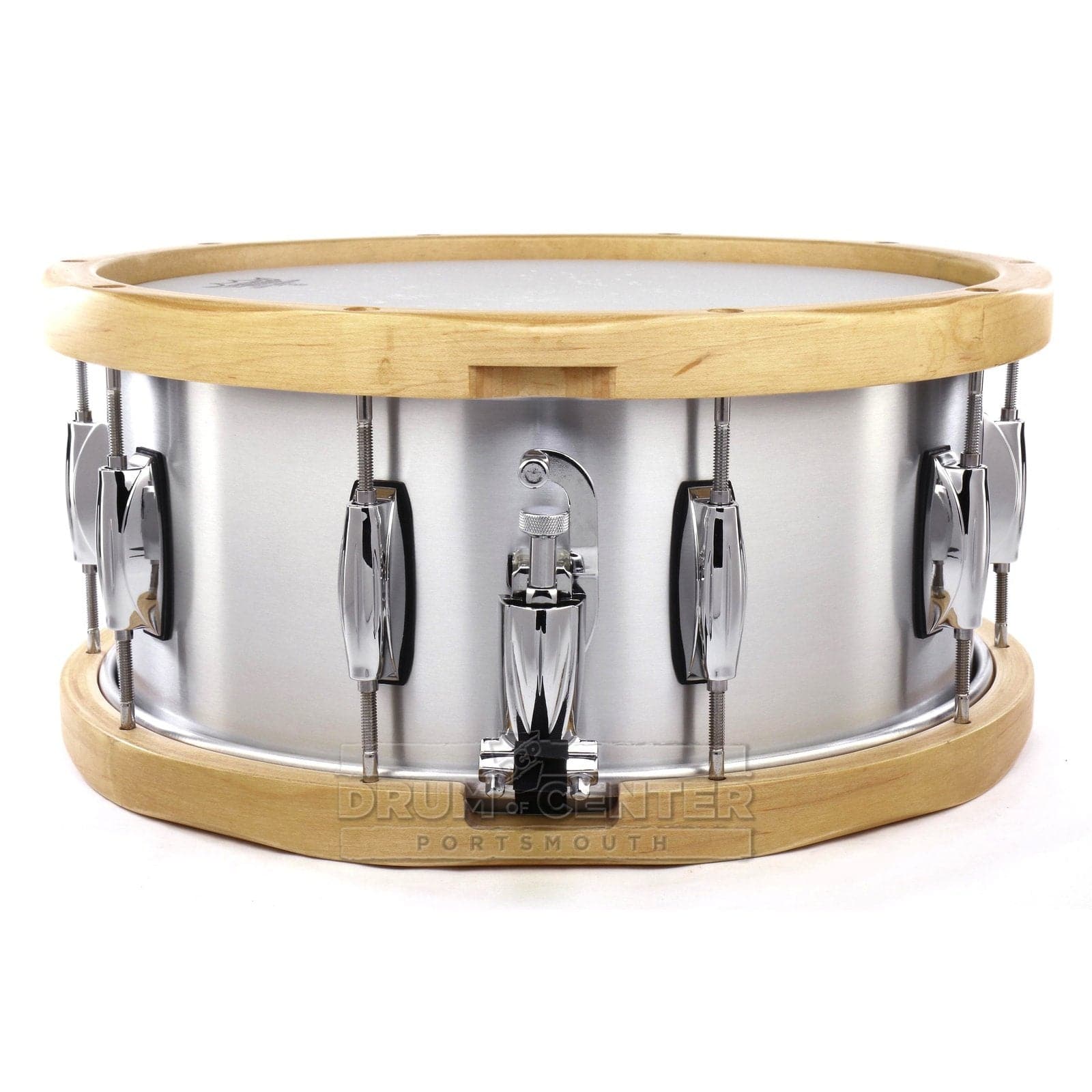 Gretsch S1-6514A-WH Full Range Aluminum Snare Drum 14x6.5 w/Wood Hoops