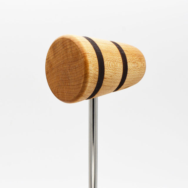Low Boy Bass Drum Beaters - Standard, Natural with Black Stripes