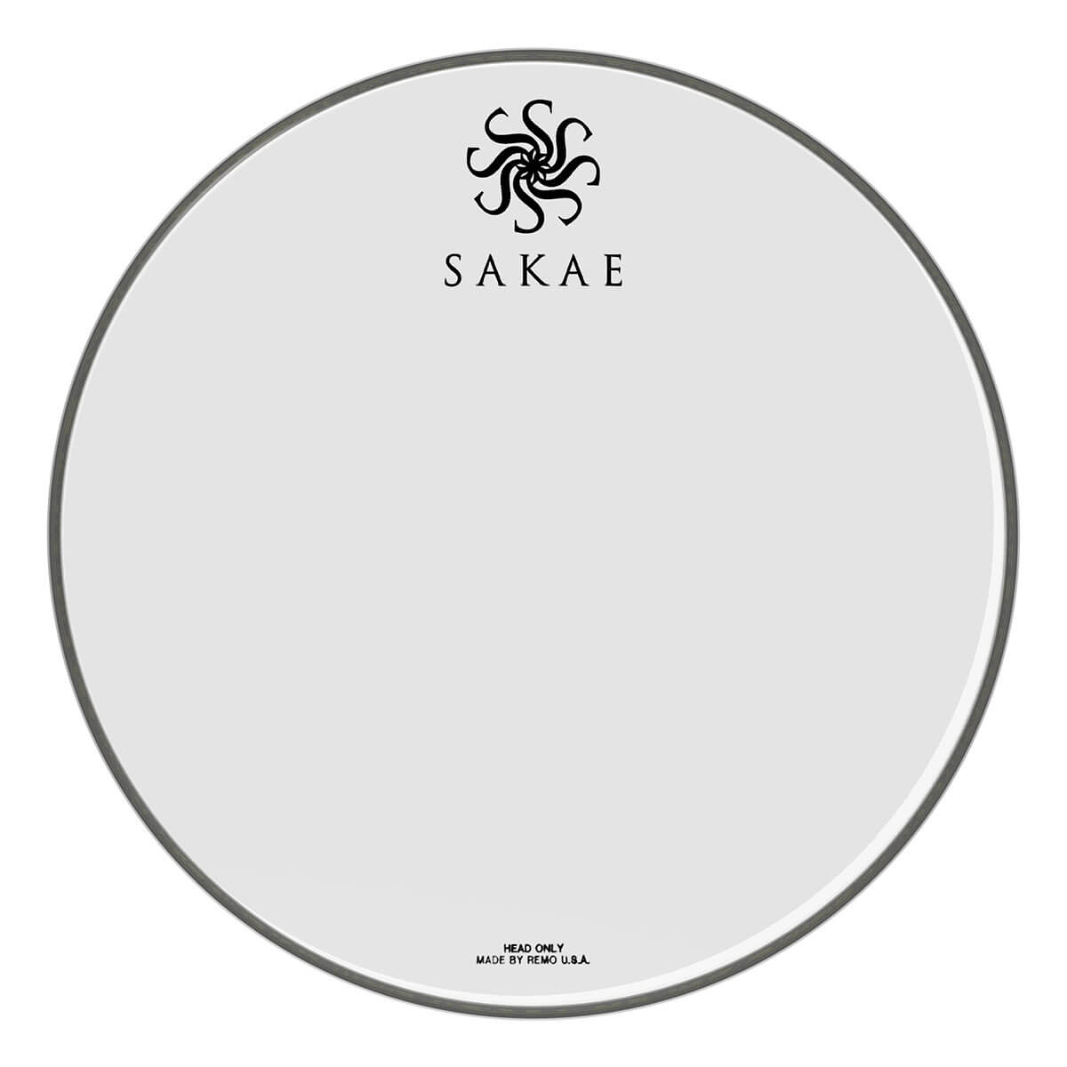 Sakae Bass Drum Logo Head: Ambassador Smooth White 18"