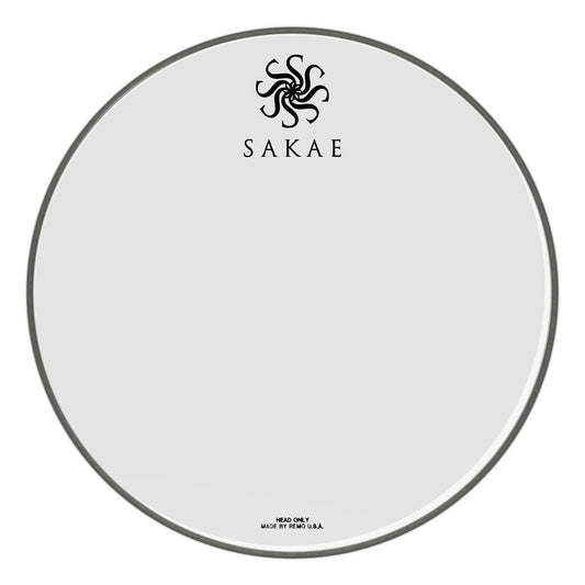 Sakae Bass Drum Logo Head: Ambassador Smooth White 18"