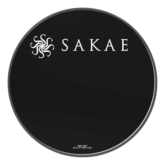 Sakae Bass Drum Logo Head: Powerstroke 3 Ebony 22"