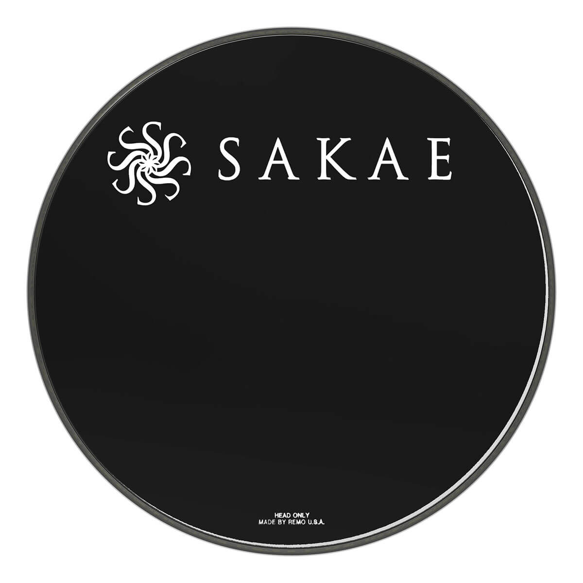 Sakae Bass Drum Logo Head: Powerstroke 3 Ebony 18"