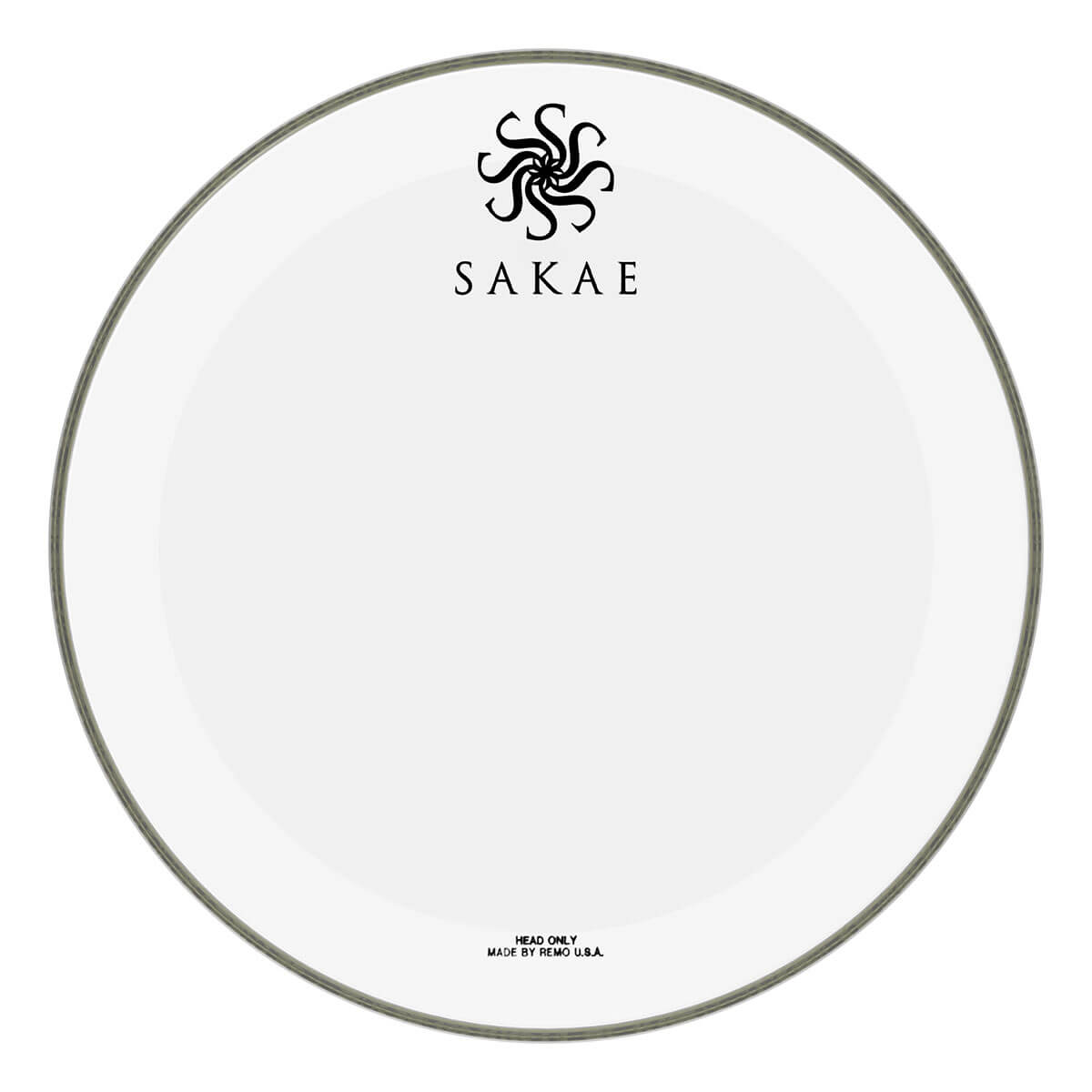 Sakae Bass Drum Logo Head: Powerstroke 3 Smooth White 22"