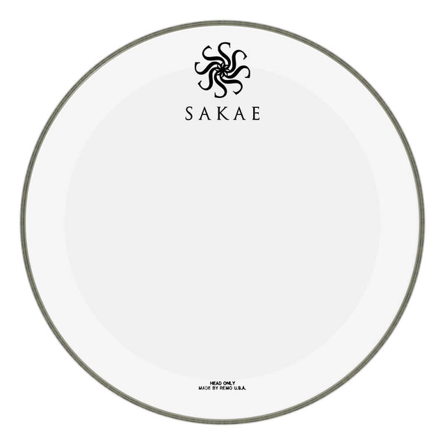 Sakae Bass Drum Logo Head: Powerstroke 3 Smooth White 20"