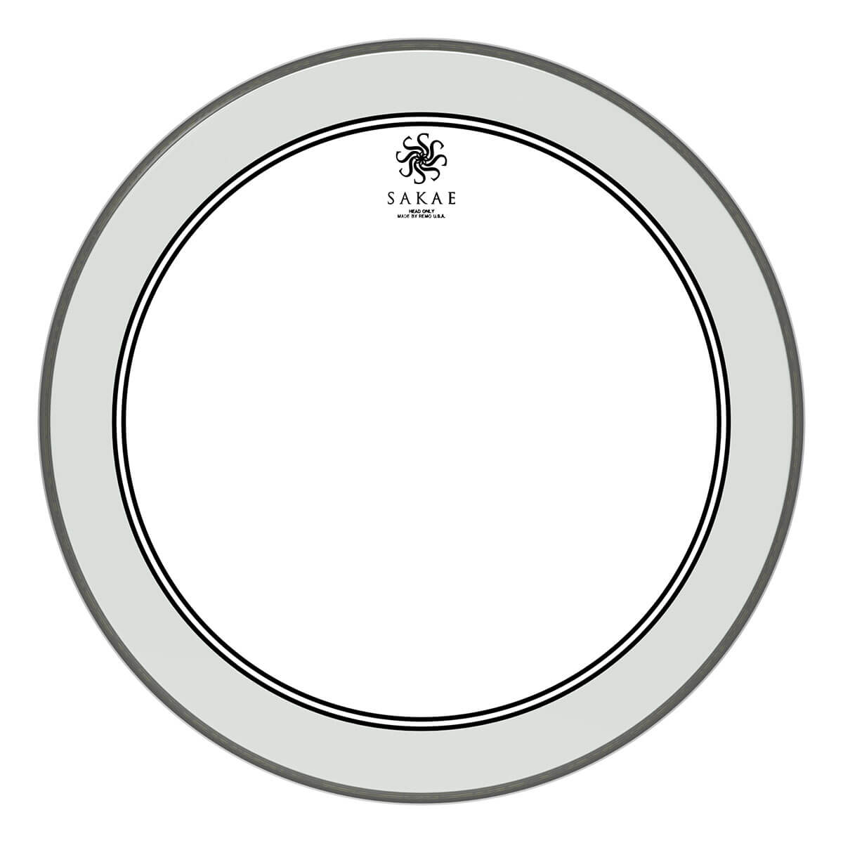 Sakae Bass Drum Logo Head: Powerstroke 3 Clear 20"