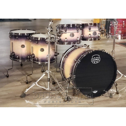 Mapex Saturn Evolution Workhorse 5 Pc Birch Drum Set Without Snare - 22/10/12/14/16 - Exotic Violet Burst