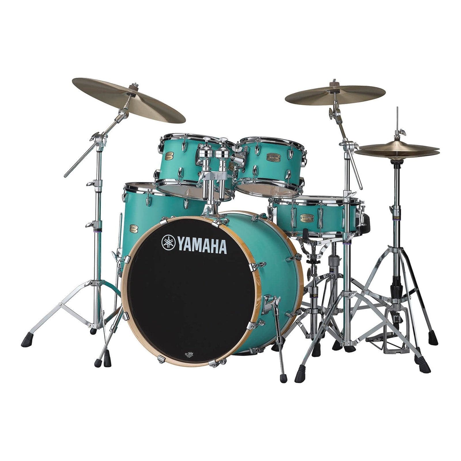 Yamaha Stage Custom Birch 5pc Drum Set w/22BD & 780 Hardware - Matte Surf Green