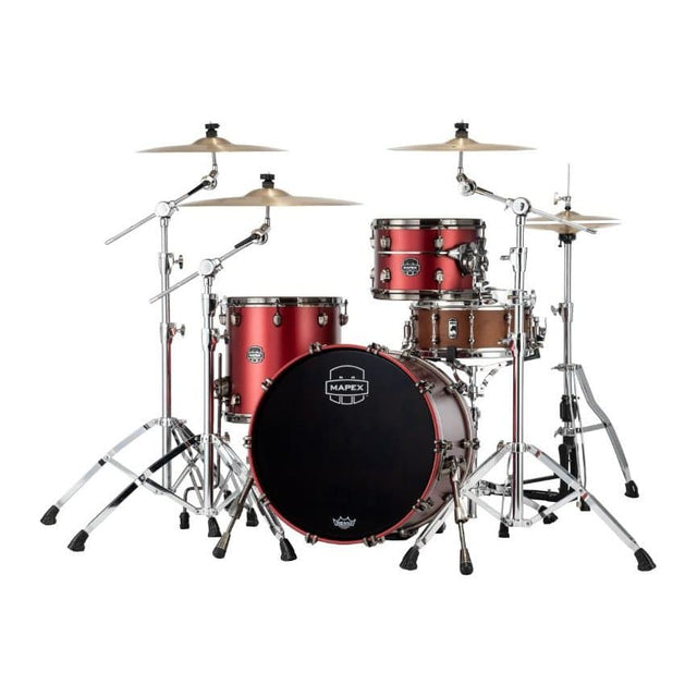 Mapex Saturn Evolution Hybrid Straight Ahead 3 Drum Set Without Snare - 20/ 12/14 - Tuscan Red