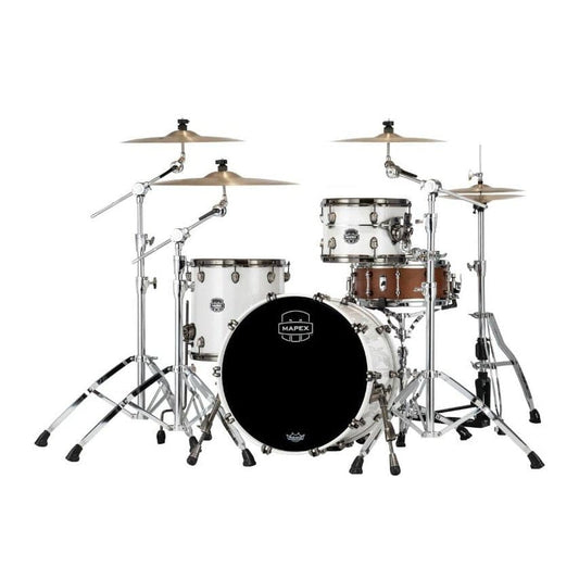Mapex Saturn Evolution Hybrid Straight Ahead 3 Drum Set Without Snare - 20/ 12/14 - Polar White