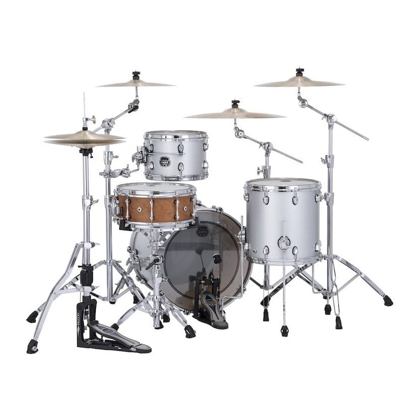 Mapex Saturn Evolution Hybrid Straight Ahead 3 Drum Set Without Snare - 20/12/14 - Iridium Silver
