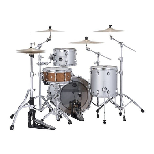 Mapex Saturn Evolution Hybrid Straight Ahead 3 Drum Set Without Snare - 20/12/14 - Iridium Silver