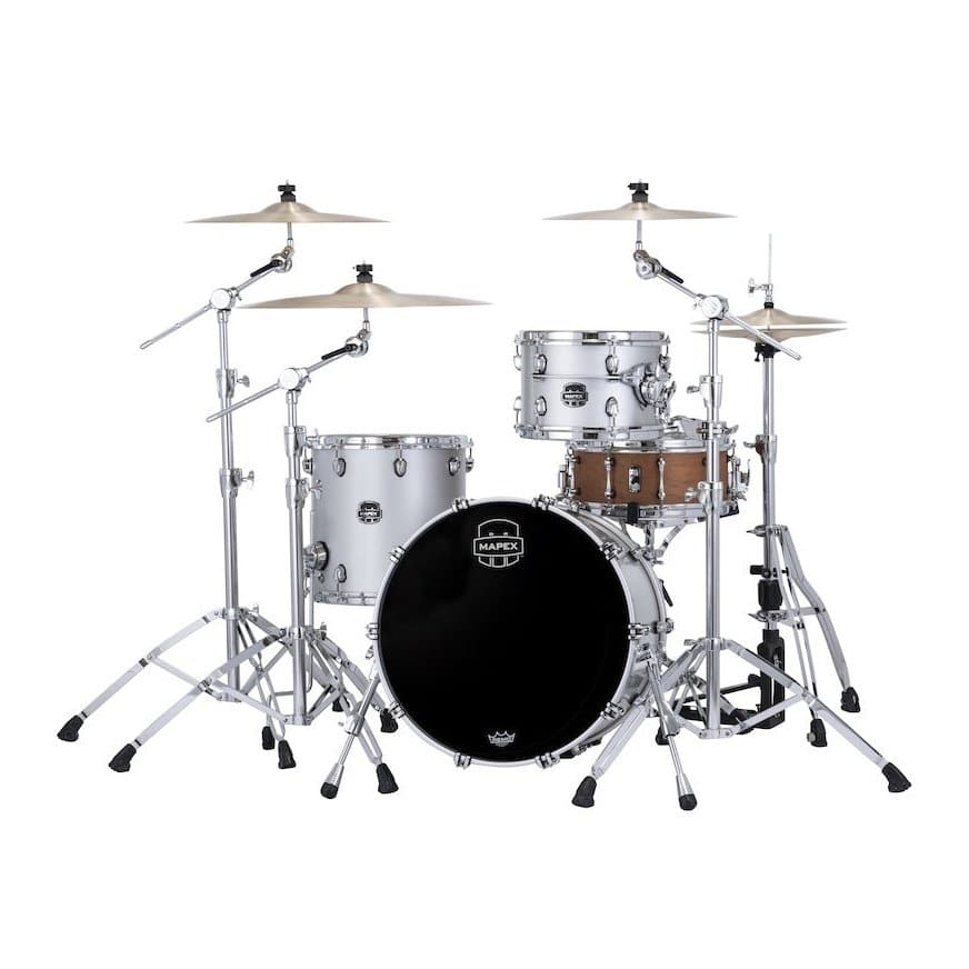 Mapex Saturn Evolution Hybrid Straight Ahead 3 Drum Set Without Snare - 20/12/14 - Iridium Silver