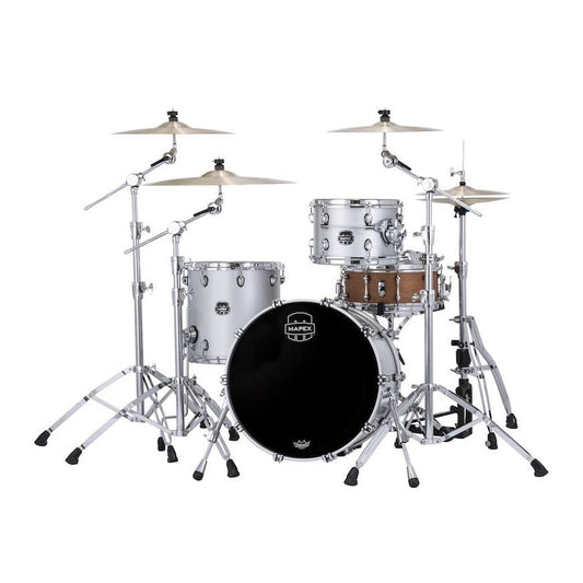 Mapex Saturn Evolution Hybrid Straight Ahead 3 Drum Set Without Snare - 20/12/14 - Iridium Silver