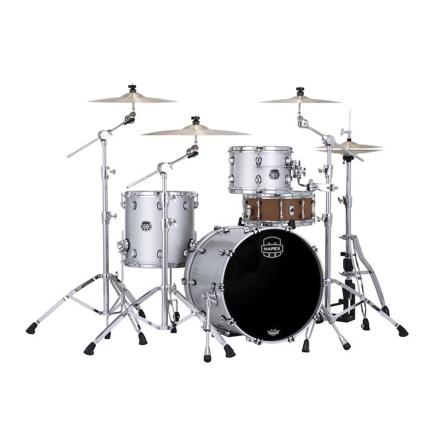 Mapex Saturn Evolution Hybrid Straight Ahead 3 Drum Set Without Snare - 20/12/14 - Iridium Silver