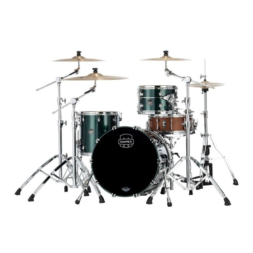 Mapex Saturn Evolution Hybrid Straight Ahead 3 Drum Set Without Snare - 20/ 12/14 - Brunswick Green