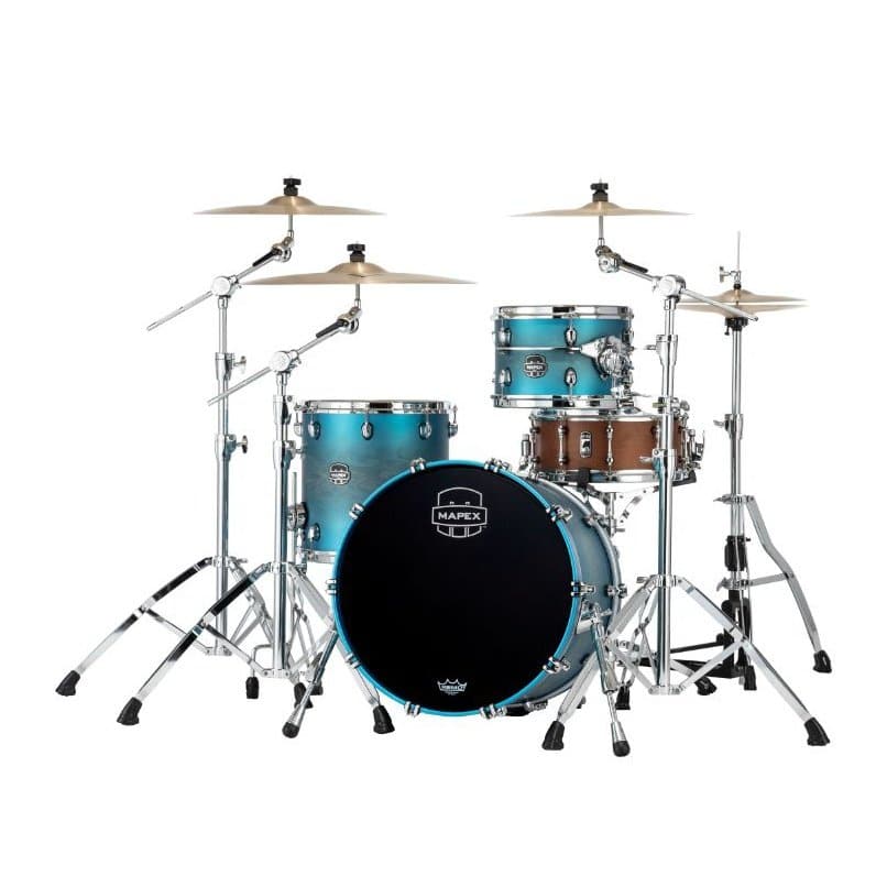 Mapex Saturn Evolution Hybrid Straight Ahead 3 Drum Set Without Snare - 20/ 12/14 - Exotic Azure Burst