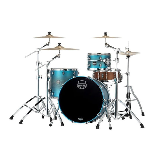 Mapex Saturn Evolution Hybrid Organic Rock 3 Pc Drum Set Without Snare - 22/12/16 - Exotic Azure Burst