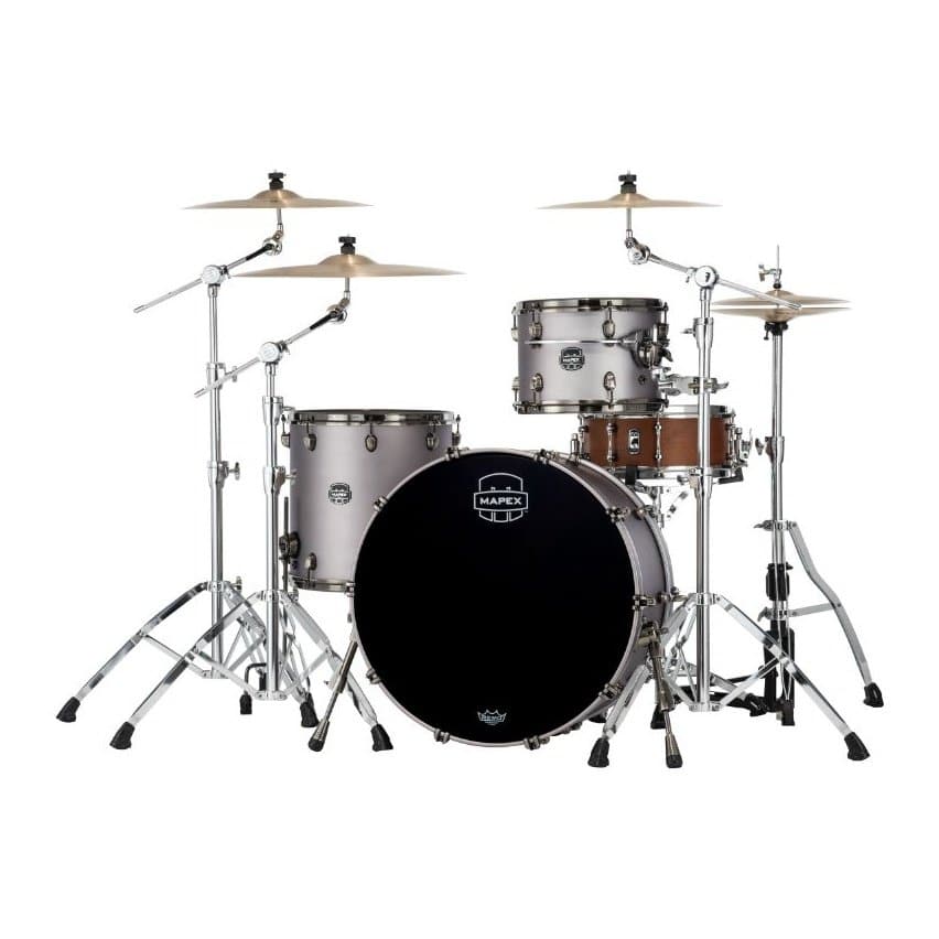 Mapex Saturn Evolution Hybrid Powerhouse Rock 3 Pc Drum Set Without Snare - 24/13/16 - Gun Metal Grey