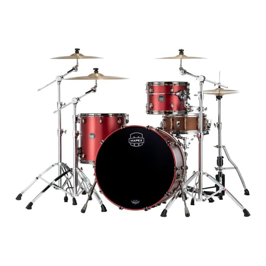 Mapex Saturn Evolution Hybrid Powerhouse Rock 3 Pc Drum Set Without Snare - 24/13/16 - Tuscan Red