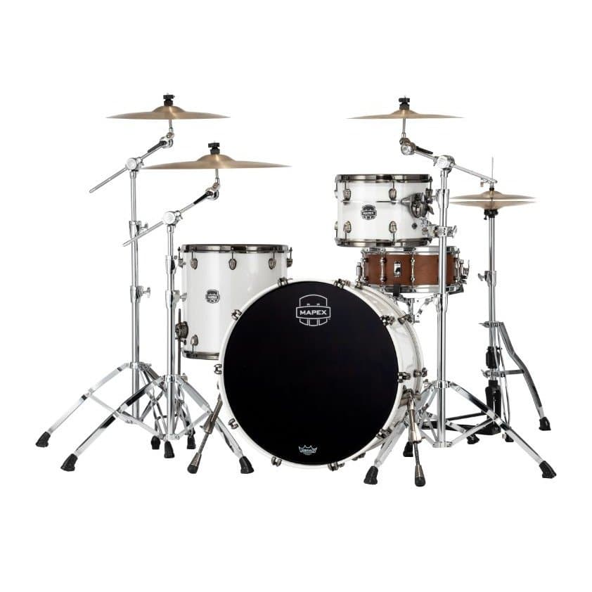 Mapex Saturn Evolution Hybrid Powerhouse Rock 3 Pc Drum Set Without Snare - 24/13/16 - Polar White