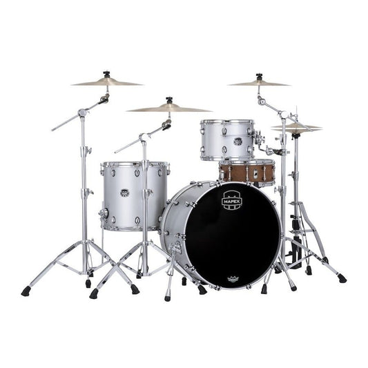 Mapex Saturn Evolution Hybrid Powerhouse Rock 3 Pc Drum Set Without Snare - 24/13/16 - Iridium Silver