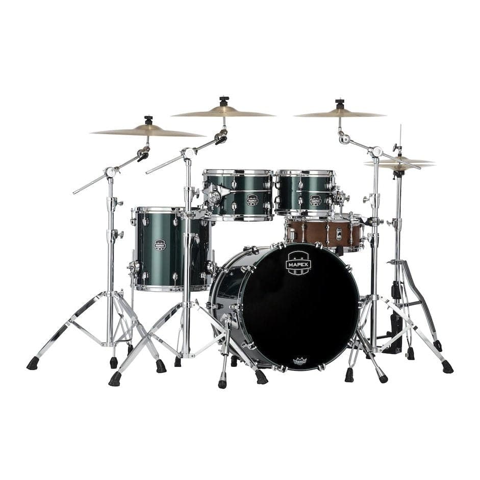 Mapex Saturn Evolution Fusion 4 Pc Maple Drum Set Without Snare - 20/10/12/14 - Brunswick Green