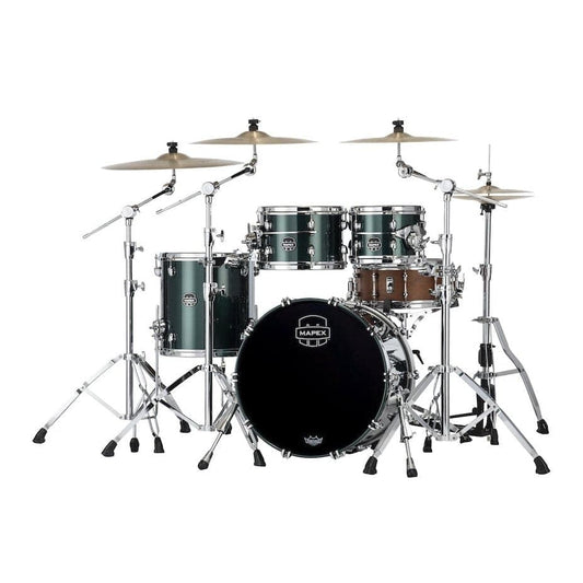 Mapex Saturn Evolution Fusion 4 Pc Maple Drum Set Without Snare - 20/10/12/14 - Brunswick Green