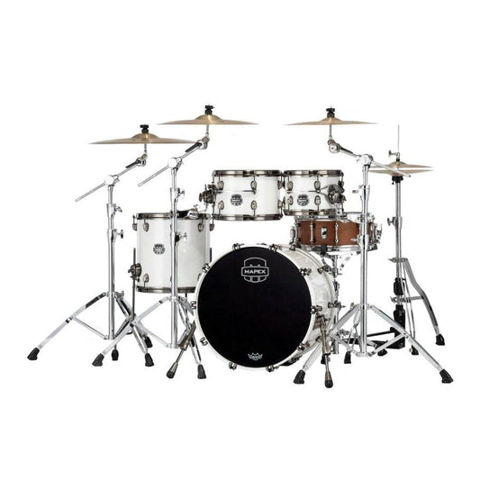 Mapex Saturn Evolution Fusion 4 Pc Birch Drum Set Without Snare - 20/10/12/14 - Polar White