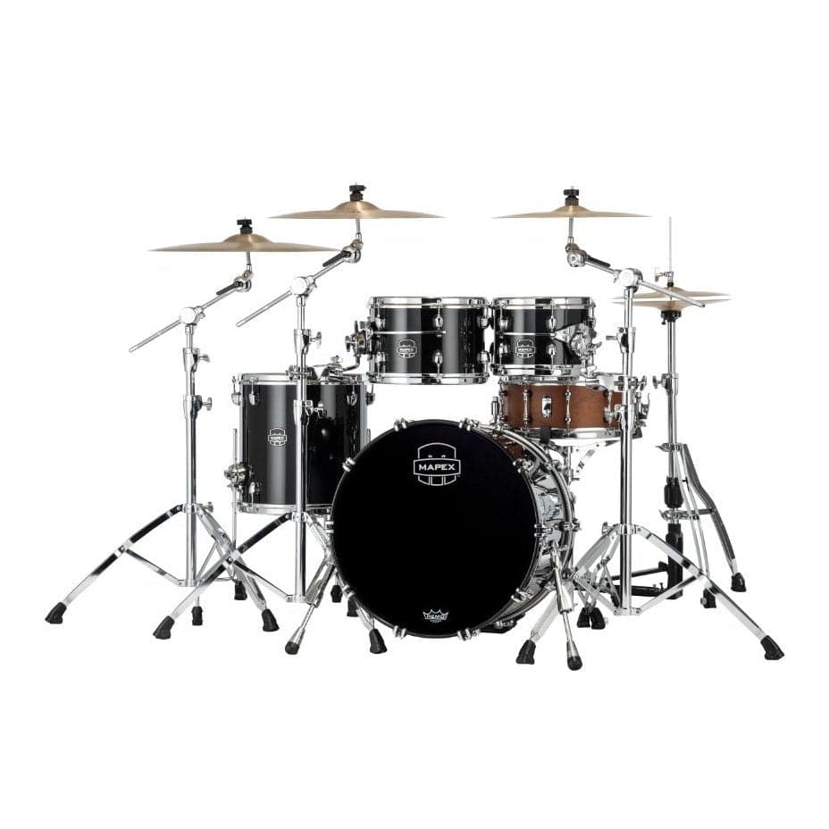 Mapex Saturn Evolution Fusion 4 Pc Birch Drum Set Without Snare - 20/10/12/14 - Piano Black
