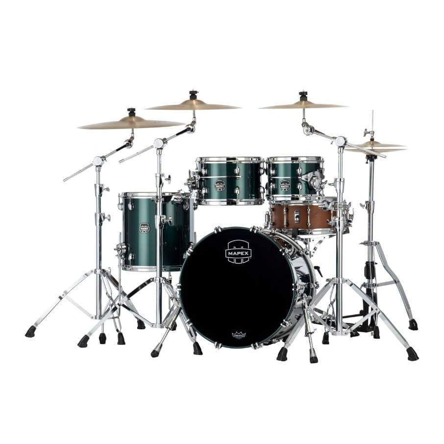 Mapex Saturn Evolution Fusion 4 Pc Birch Drum Set Without Snare - 20/10/12/14 - Brunswick Green