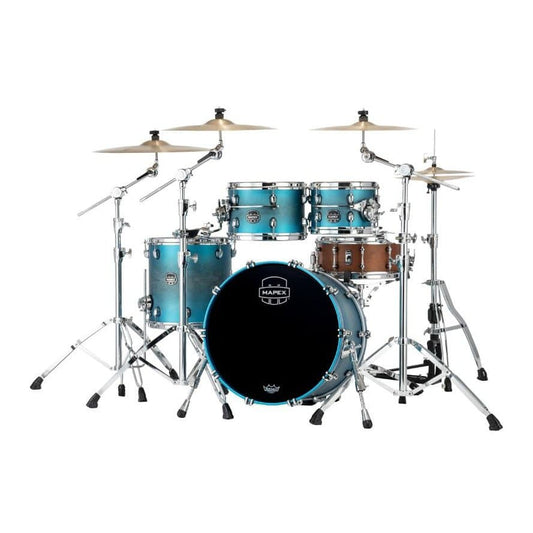 Mapex Saturn Evolution Fusion 4 Pc Birch Drum Set Without Snare - 20/10/12/14 - Exotic Azure Burst