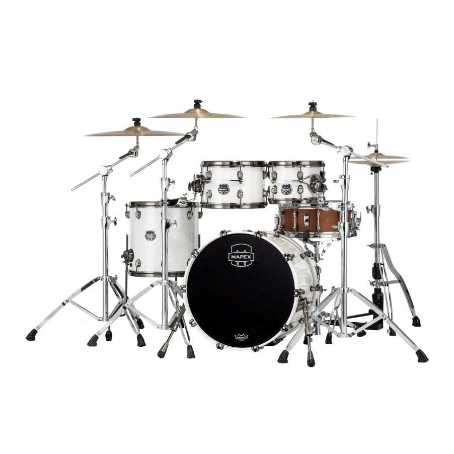 Mapex Saturn Evolution Fusion 4 Pc Maple Drum Set Without Snare - 20/10/12/14 - Polar White