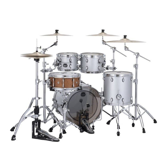 Mapex Saturn Evolution Fusion 4 Pc Maple Drum Set Without Snare - 20/10/12/14 - Iridium Silver