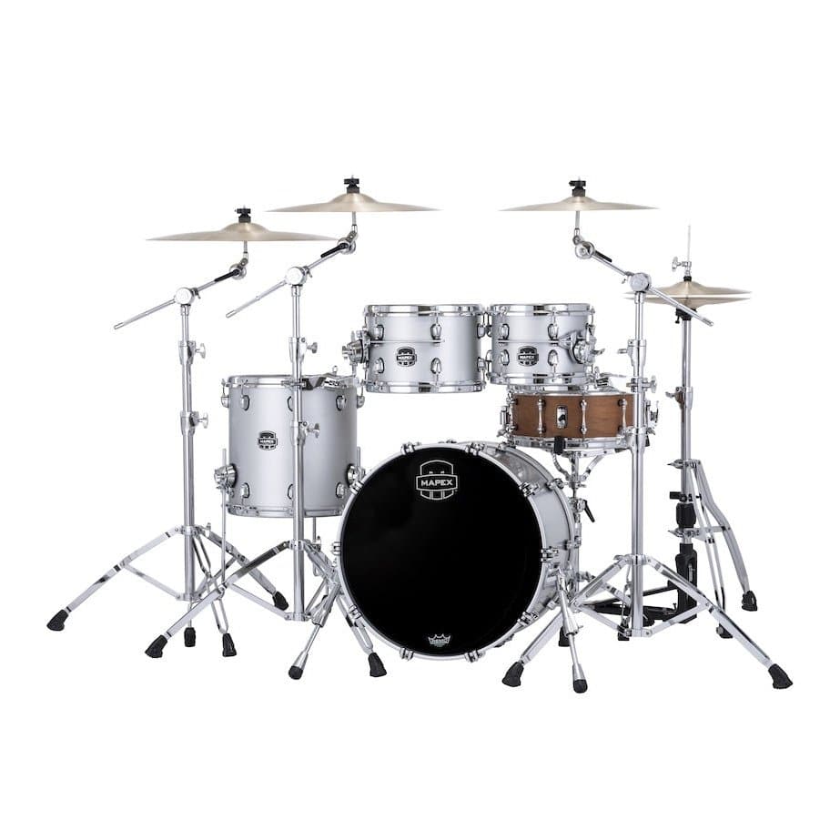 Mapex Saturn Evolution Fusion 4 Pc Birch Drum Set Without Snare - 20/10/12/14 - Iridium Silver
