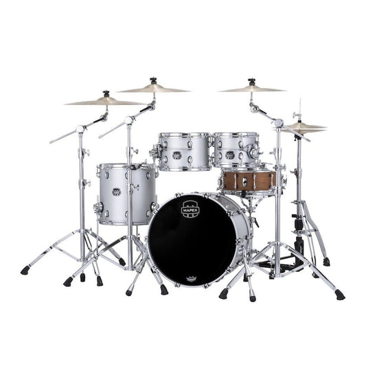 Mapex Saturn Evolution Fusion 4 Pc Maple Drum Set Without Snare - 20/10/12/14 - Iridium Silver