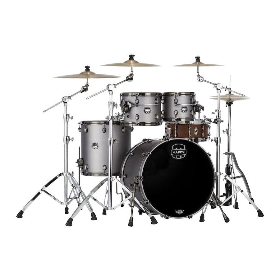 Mapex Saturn Evolution Fusion 4 Pc Maple Drum Set w/o Snare 20/10/12/14 Gun  Metal Grey