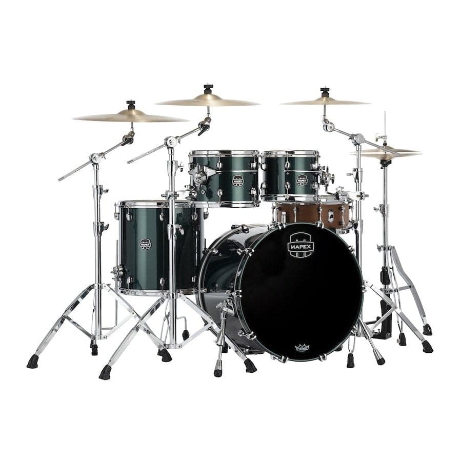 Mapex Saturn Evolution Rock 4 Pc Maple Drum Set Without Snare - 22/10/12/16 - Brunswick Green