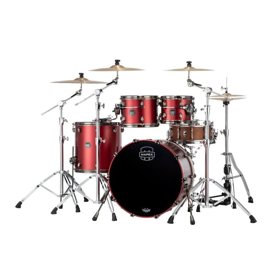 Mapex Saturn Evolution Rock 4 Pc Birch Drum Set Without Snare - 22/10/12/16 - Tuscan Red