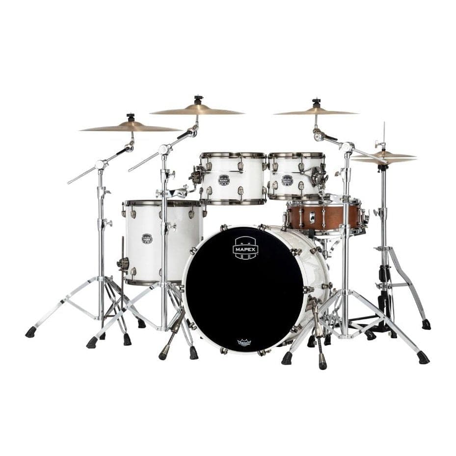 Mapex Saturn Evolution Rock 4 Pc Birch Drum Set Without Snare - 22/10/12/16 - Polar White