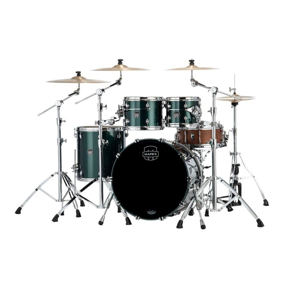 Mapex Saturn Evolution Rock 4 Pc Birch Drum Set Without Snare - 22/10/12/16 - Brunswick Green