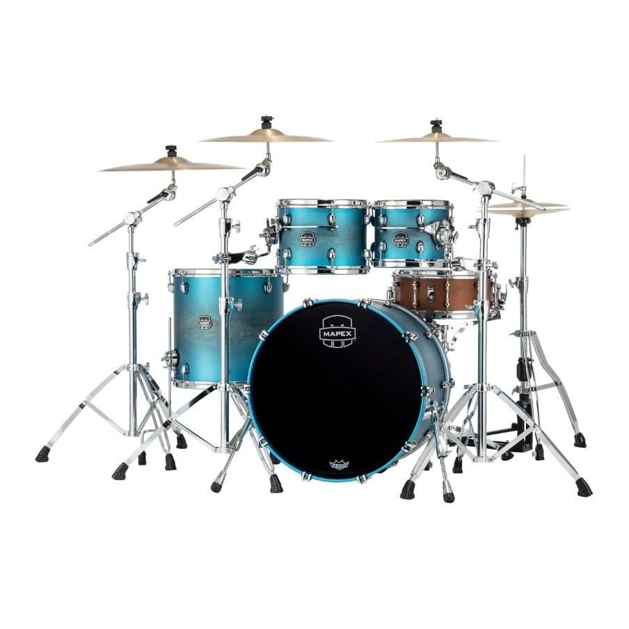 Mapex Saturn Evolution Rock 4 Pc Birch Drum Set Without Snare - 22/10/12/16 - Exotic Azure Burst
