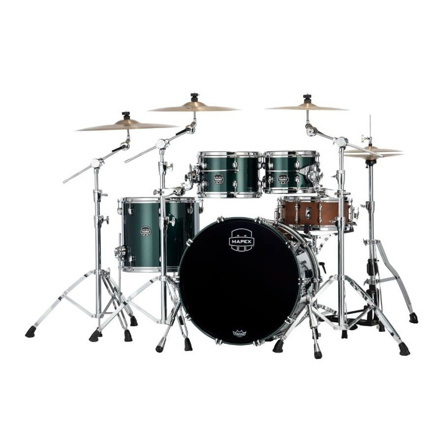Mapex Saturn Evolution Classic 4 Pc Maple Drum Set Without Snare - 22/10/12/16 - Brunswick Green