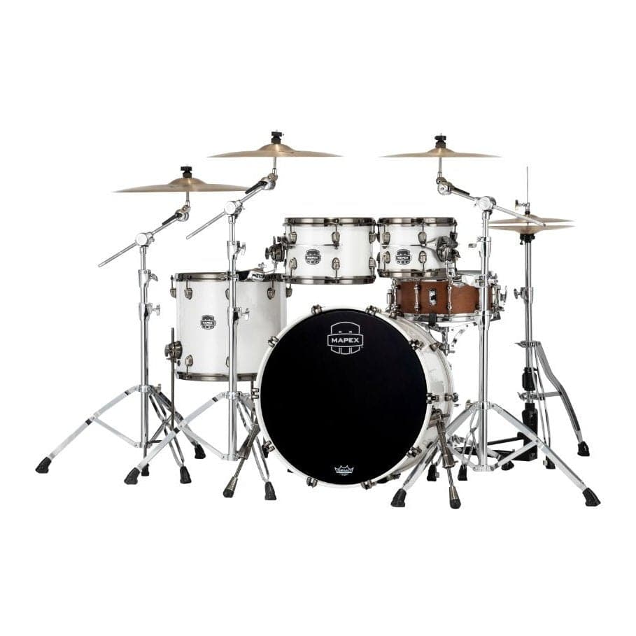 Mapex Saturn Evolution Classic 4 Pc Birch Drum Set Without Snare - 22/10/12/16 - Polar White