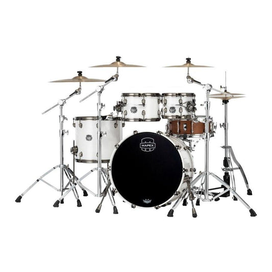 Mapex Saturn Evolution Classic 4 Pc Birch Drum Set Without Snare - 22/10/12/16 - Polar White