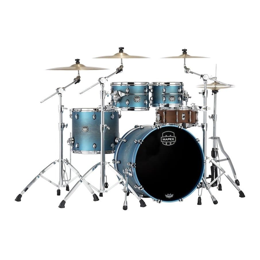Mapex Saturn Evolution Rock 4 Pc Maple Drum Set Without Snare - 22/10/12/16 - Exotic Azure Burst